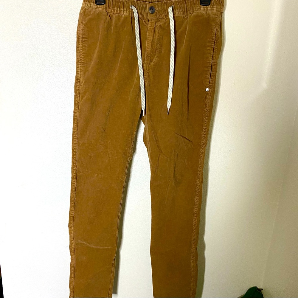 Vuori Optimist Corduroy Pants Mens Size S Small Brown Drawstring Pickets